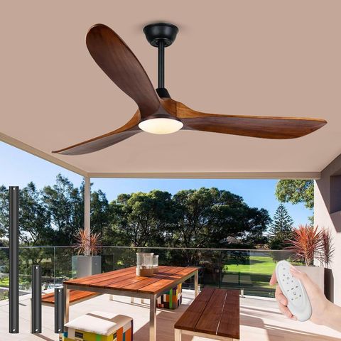 60 Inch Farmhouse Ceiling Fan With Light Walnut 3 Blades Outdoor ... regarding Understanding outdoor ceiling fan features for modern patios